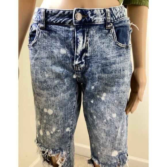 CJ Black slim flex zip cuff distress jeans acid-wash style size 32/32 - Picture 3 of 7